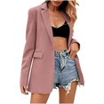 thumbnail image 1 of Fashion Womens Long Sleeve Open Front Loose Outerwear Solid Blouse Coat Tops Button Pockets Blouse, 1 of 8