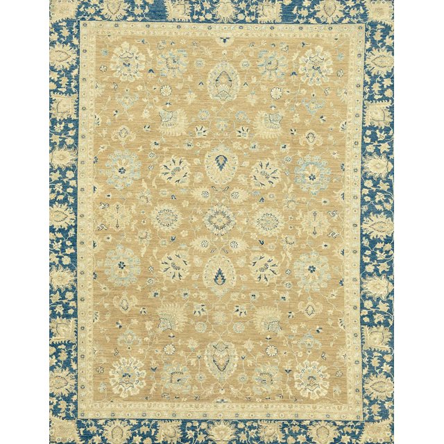 Ahgly Company Indoor Rectangle Abstract Copper Green Oriental Area Rugs, 7' x 9'