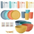 thumbnail image 3 of SASHENHG Whea-t Straw Dinnerware Sets For 4 (32pcs) ,Whea-t Straw Dinnerware Sets, Microwave Dishwasher Safe Tableware Bowls, Cups,Plates Set Reusable Dinner, 3 of 9