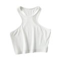 thumbnail image 1 of AherBiu Workout Tops for Women Racerback Sleeveless Cropped Ribbed Tank Top Crewneck Slim Yoga Cami Shirt, 1 of 3