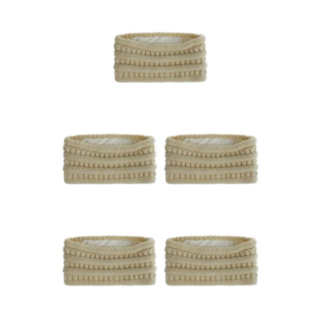 relayinert Wide Knitting Headband For Women Versatile And Fashionable Accessory Comfortable And Soft Warm Beige 5Set