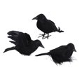 thumbnail image 4 of 3 Pcs Corbeaux d'Halloween Noirs Simulation Plume Corbeau Modèle Animal Corbeaux d'Halloween Style C, 4 of 9