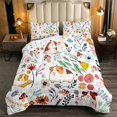 thumbnail image 4 of Cute Cavy King Bedding Comforter Sets for Girls,Mushroom Floral Quilt Cartoon Animal Comforter Set Kids Children,Watercolor Flowers Leaves Toddler Duvet Insert Kawaii Room Decor, 4 of 6