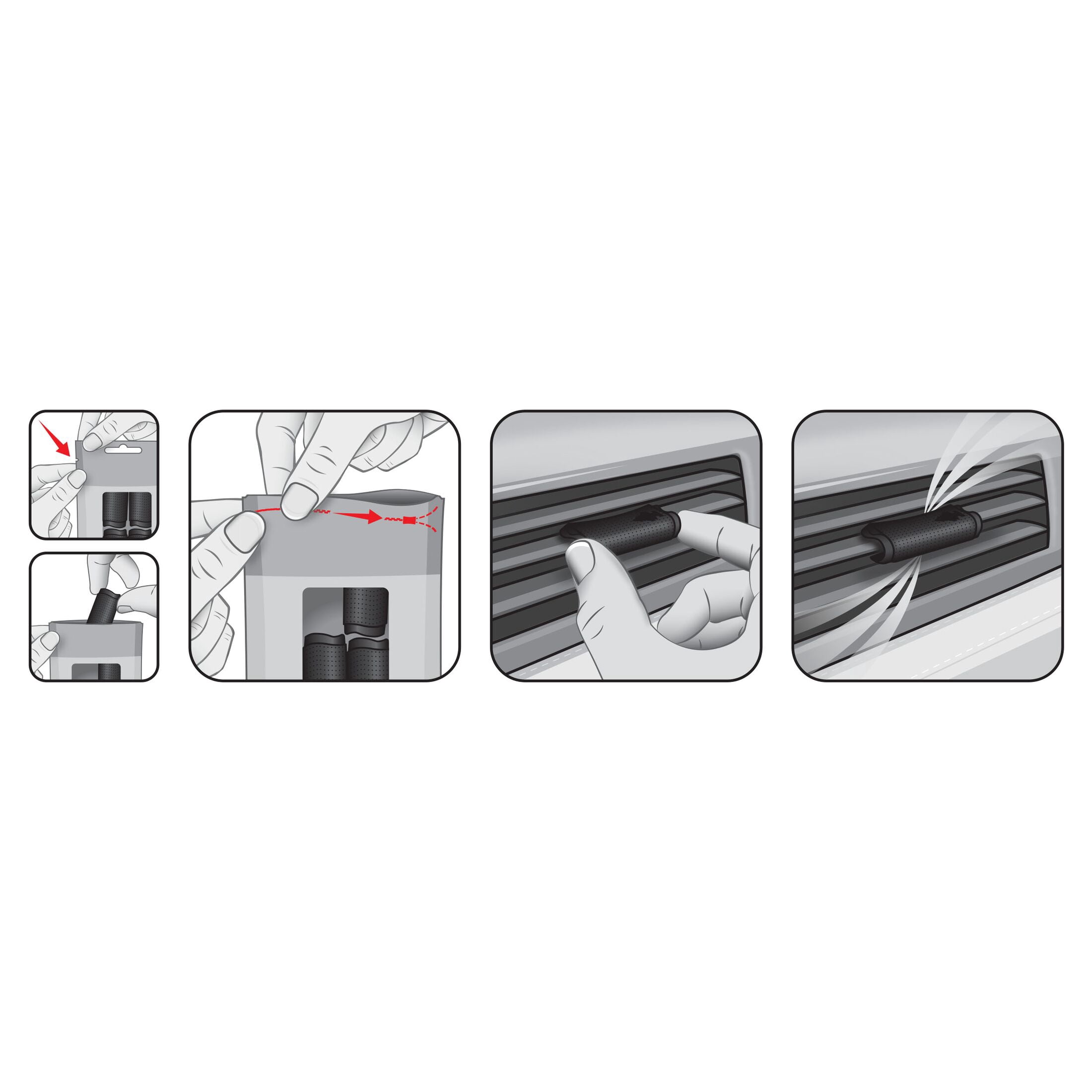 LITTLE TREES assainisseur d'air Vent Wrap Black Ice 4-Pack