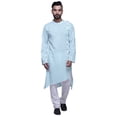 thumbnail image 1 of Atasi Solid Designer LongKurtaShirt Asymmetric Cut Full SleeveKurtaFor Men-XXX-Large, 1 of 1