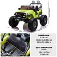 thumbnail image 3 of VOLTZ TOYS Lifted Monster Jeep Style 24V 2-Seater Kids Ride-On Off-Road Car Truck, 4WD Motorized Toy Vehicle with Parent Remote Control, Leather Seat, EVA Tires, Green, 3 of 7
