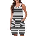 thumbnail image 1 of FAIWAD Rompers for Women Summer Casual Short Jumpsuits Overalls with Pockets 2024 Striped Jumpers, 1 of 5