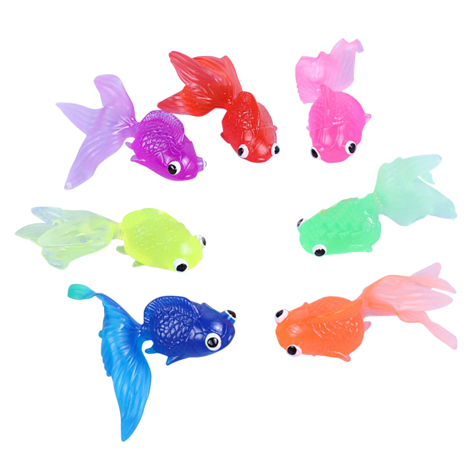 Aoriher Lot de 10 poissons artificiels flottants décoratifs pour aquarium en plastique coloré Poisson tropical Hippocampe pour lampe à bulles