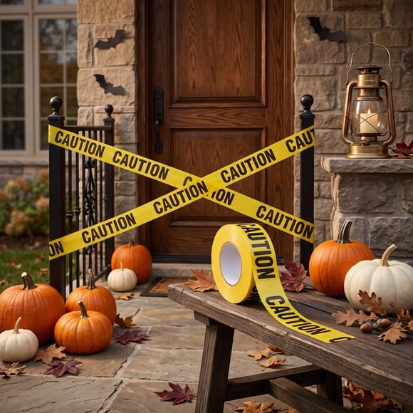 Halloween Caution Tape Decorative Barrier Tape for Outdoor and Indoor Party Decorations