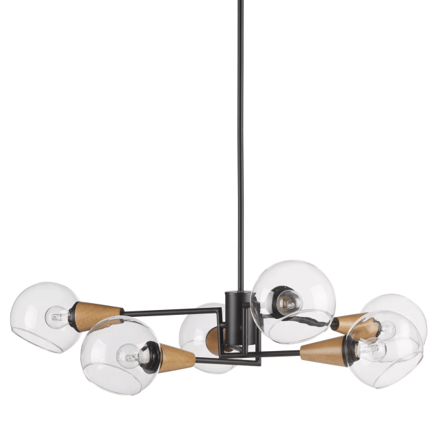Bouclair Lampe de Plafond Globe en Verre Noir Multi