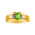 thumbnail image 1 of RYLOS Mens Rings 14K Yellow Gold Classic Design 7X5MM Oval Gemstone & Diamond  Peridot August Birthstone Ring Size 10, 1 of 7