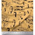 thumbnail image 1 of Soimoi Georgette Viscose Fabric Easter Island Statue Face Decor Fabric Printed Yard 42 Inch Wide, 1 of 3