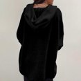 thumbnail image 4 of Swstbby Soldes d'Automne! Hauts d'Automne pour Femmes Grande Taille, Chandail à Capuchon Décontracté à Manches Longues Patchwork Contrasté Noir S, 4 of 5