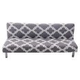 thumbnail image 3 of 2024 Folding Sofa Bed Cover Solid Color Futon Armless Slipcover Polyester Elastic Fabric All-Inclusive Cover, 3 of 9