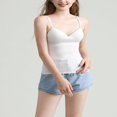 thumbnail image 2 of Women Padded Bra Spaghetti Strap V Neck Vest Cami Tank Tops Shirt Blouse, 2 of 5