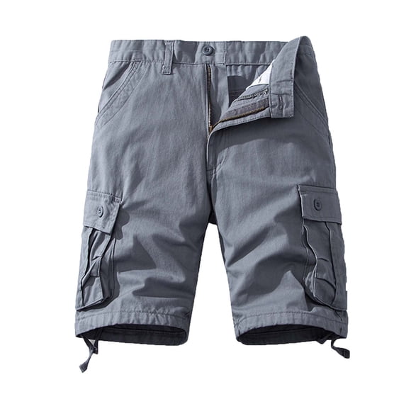 RKSTN Mens Shorts Plus Size Cargo Shorts Multi-Pockets Relaxed Summer Beach Shorts Pants Summer Elastic Waist Beach Shorts with Pockets