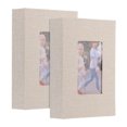 thumbnail image 1 of 2Pack Small Photo Album, 4x6 Linen Cover Picture Book Hold 52 Photos, Beige, 1 of 2