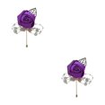 thumbnail image 3 of relayinert Broche Moderne Minimaliste Unique et à la Mode Pièce de Déclaration Épingles de Luxe pour Mariages Rouge Violet 2Set, 3 of 6