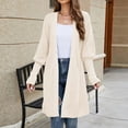 thumbnail image 2 of CEHVOM Women's Solid Color Cardigan Bandage Recreational Long Sleeve Tops Clearance, 2 of 4