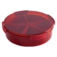 thumbnail image 1 of Guardoinrt Divided Serving Tray with Lid Round Snack Container Candy Appetizer Nut Sugar Peanut Dish Home Living Room Restaurant Red, 1 of 7