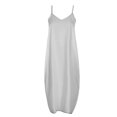 thumbnail image 3 of Robe Maxi d'Été pour Femmes Décontractée Bohème Longue Robe Sans Manches à Bretelles Smockée à Volants Longue Plage Soleil Robes, 3 of 4