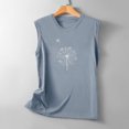 thumbnail image 5 of Besolor Débardeurs pour Femmes 2024 Tendance Imprimé Col Rond Sans Manches T-Shirts Décontractés Amples Tunique d'Été Blouse, 5 of 5