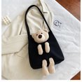 thumbnail image 3 of Up to 65% off Ladies Fashion Minimalistic Pure Color Cute Bear Handbag High Capacity One Shoulder Bag, 3 of 8