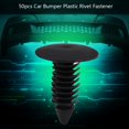 thumbnail image 3 of Push Pin Clip Retainer, 50pcs Car Bumper Plastic Rivet Fastener Retainer Trim Clips A133 Clips Plastic Black for Varieties of Vehicles, 3 of 8