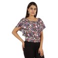 thumbnail image 2 of Moomaya Hauts Imprimés pour Femmes Blouse à Manches Courtes Évasée, 2 of 7