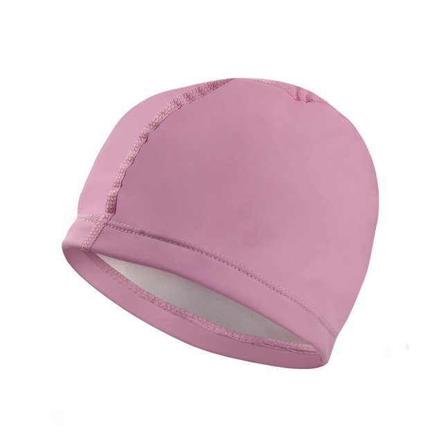 High Elasticity Swimming Cap designed to keep hair clean and provide a breathable fit for both long and short hair. Made from lightweight, quick-drying fabric with high elasticity for easy wear and removal. Features durable stitching along the edges for added durability. Suitable for recreational and competitive swimming activities, including water polo and synchronized swimming. Shown in a solid pink color.