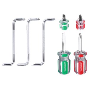 Uxcell 7pcs Set de tournevis offset PH3/PH2 PH2/PH1 PH2/SL6 Phillips Tête à fente Angle droit 90 Degree Vis Driver Double Find Z-type outil à main avec Mini Gros tournevis