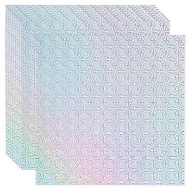 Unique Bargains 12'x12' Holographic Cardstock, 10 Pack Metallic Iridescent Mirror Paper Foil Board Reflective Sheets, Style 5