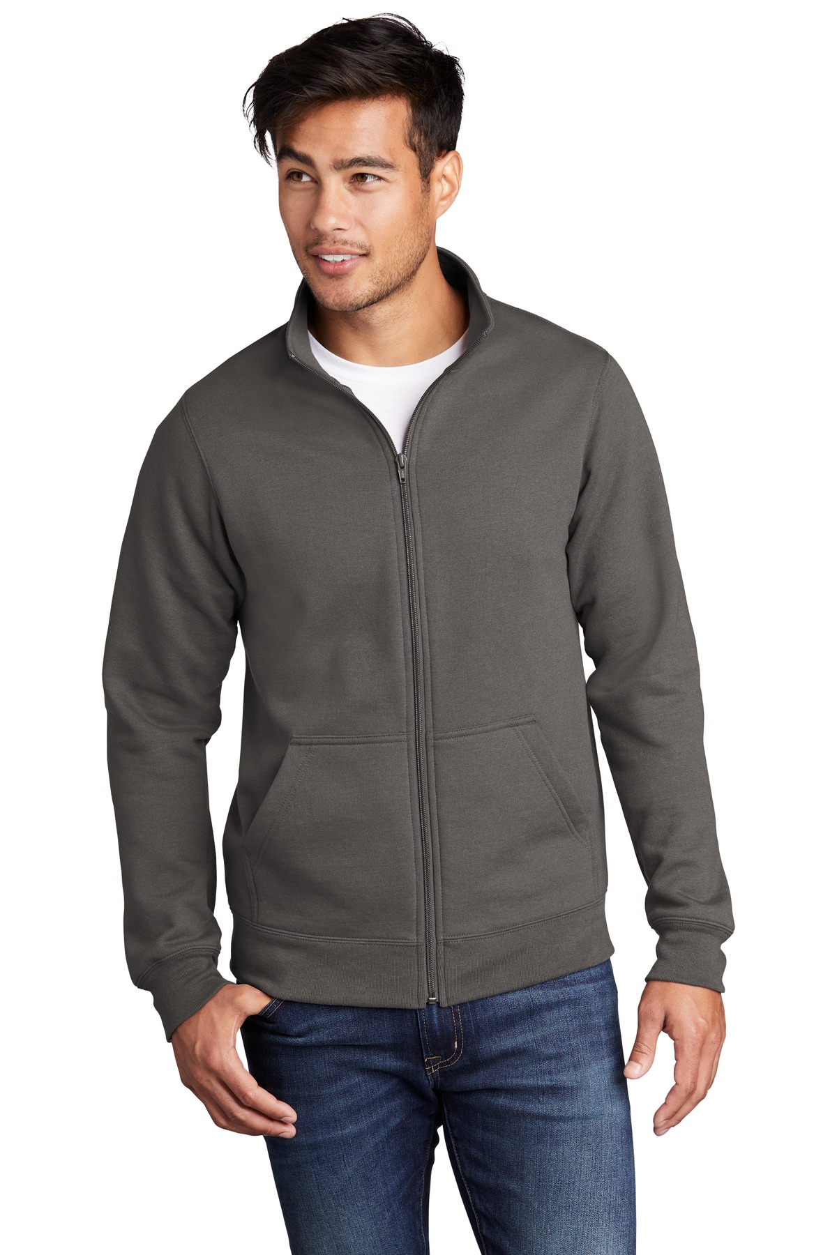 Port & Company Men's Core Fleece Cadet FullZip SweaT-Shirt PC78FZ