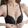 thumbnail image 1 of Kcodviy Womens No Steel Ring Womens Plus Size Bras French Womens Front Close Backless Bra T Back Plus Super Push Up Bra Size Seamless Unlined Bra for Large Bust, 1 of 5