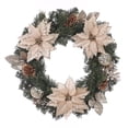 thumbnail image 1 of HOLIDAY TIME PL 20 IN GOLD POINSETTIA Wreath Home Decor, 1 of 6