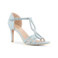 thumbnail image 1 of BLISSFUL STEP Women's Rhinestone Ankle Strap Open Toe Stiletto Heels Sandals Sky Blue (Size 8.5), 1 of 6