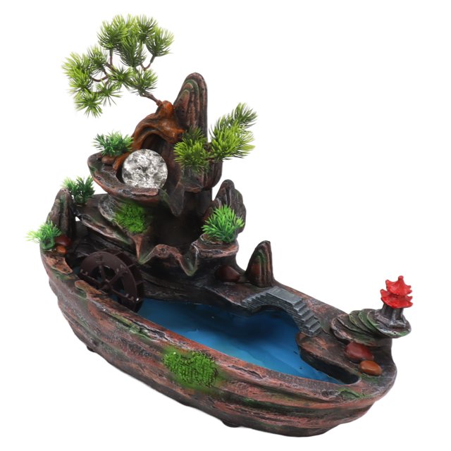 Indoor Water Fountain Ornament, Simulated Landscape Modeling Tabletop Mountain Waterfall for Living Room