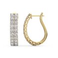 thumbnail image 1 of Boucle d'Oreille Créole en Diamant de Laboratoire / Boucles d'Oreilles Créoles Gracie à Double Rang en Forme Ronde Certifiées IGI de 6 Carats / Or Jaune 14K / Monture à Griffes Qualité FG-VS1-VS2 / Friendly Diamonds, 1 of 5