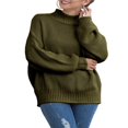 thumbnail image 1 of Automne Hiver Femmes Col Roulé Pull à Manches Longues en Vrac Gros Pull en Tricot, 1 of 7