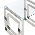 thumbnail image 2 of Contemporary Stainless Steel & Glass Coffee Table in Silver, 2 of 6