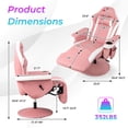thumbnail image 3 of Goplus Massage Gaming Recliner Height Adjustable Racing Swivel Chair with Cup Holder Pink, 3 of 10