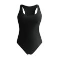 thumbnail image 4 of Women's Athletic Racerback Swimsuit - Color Block Boyleg Bathing Suit - Removable Padding - Nylon/Spandex - S-XXL - Lap Swimming, 4 of 4