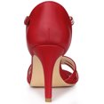 thumbnail image 4 of BLISSFUL STEP Women's Rhinestone Ankle Strap Open Toe Stiletto Red Heels Sandals 10 M US, 4 of 6