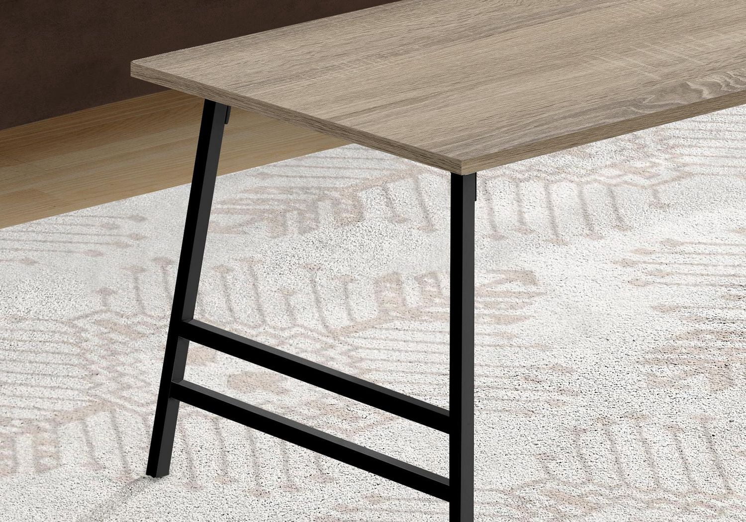Monarch Specialties Table A Café, Accent, Cocktail, Rectangulaire, Salon, 40"l, Métal, Stratifié, Brun, Noir, Contemporain, Moderne