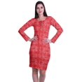 thumbnail image 1 of Moomaya Womens Full Sleeve Printed Midi Length Printed Bodycon Dress, 1 of 6