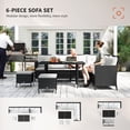 thumbnail image 4 of Outsunny 6pcs Rattan Outdoor Lounge Dining Table, 4 of 10