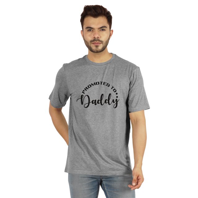 Inkmeso Men's Graphic Printed Promoted To Daddy€ Tshirt Crew Neck Tee For First Time Daddy