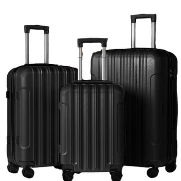 Ktaxon 3 Piece Travel Luggage Set Bag ABS Trolley Hard Shell Spinner Suitcase w/TSA Lock Coded Lock