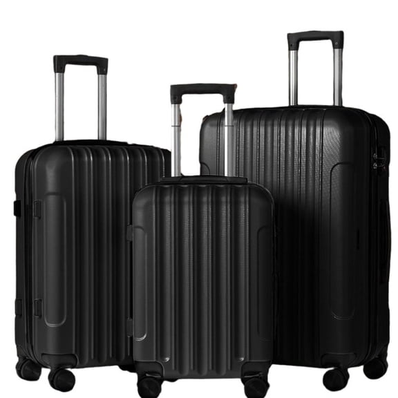 Ktaxon 3 Piece Travel Luggage Set Bag ABS Trolley Hard Shell Spinner Suitcase w/TSA Lock Coded Lock