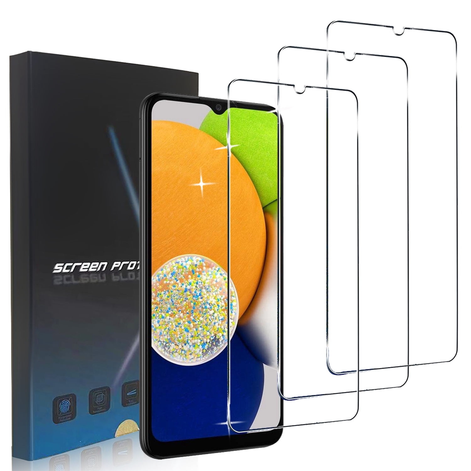 Zonyee HD Tempered Glass Screen Protector for Samsung Galaxy A03/ Galaxy A03s,Scratch & Impact Absorbing,Easy Install,3 Pack